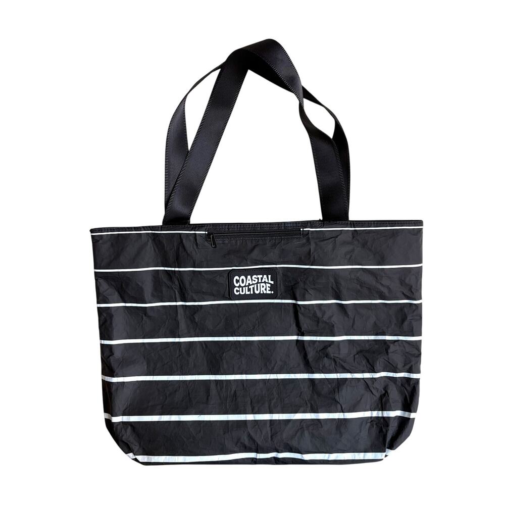 Coastal Culture Everyday Tote Bag (Black Stripe)